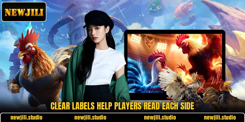 Clear labels help players read each side