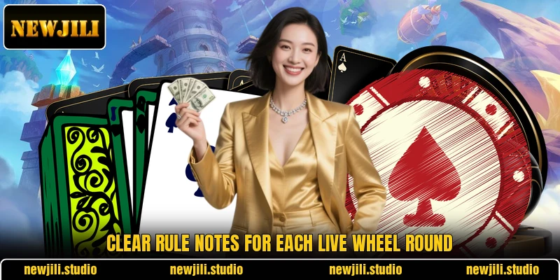 Clear rule notes for each live wheel round