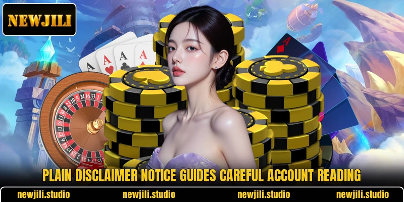 Plain disclaimer notice guides careful account reading Plain disclaimer notice guides careful account reading