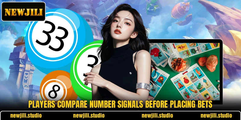 Players compare number signals before placing bets